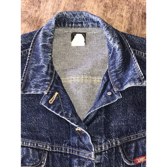 Vintage Lee Riders USA Jean Jacket Sz M Acid Stone Denim Trucker Coat Blue Wash - Picture 4 of 7